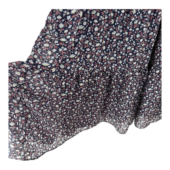 Madewell Navy Tie-Waist Midi Dress in Harvest Vine Floral Size Large MB212 - Picture 10 of 16